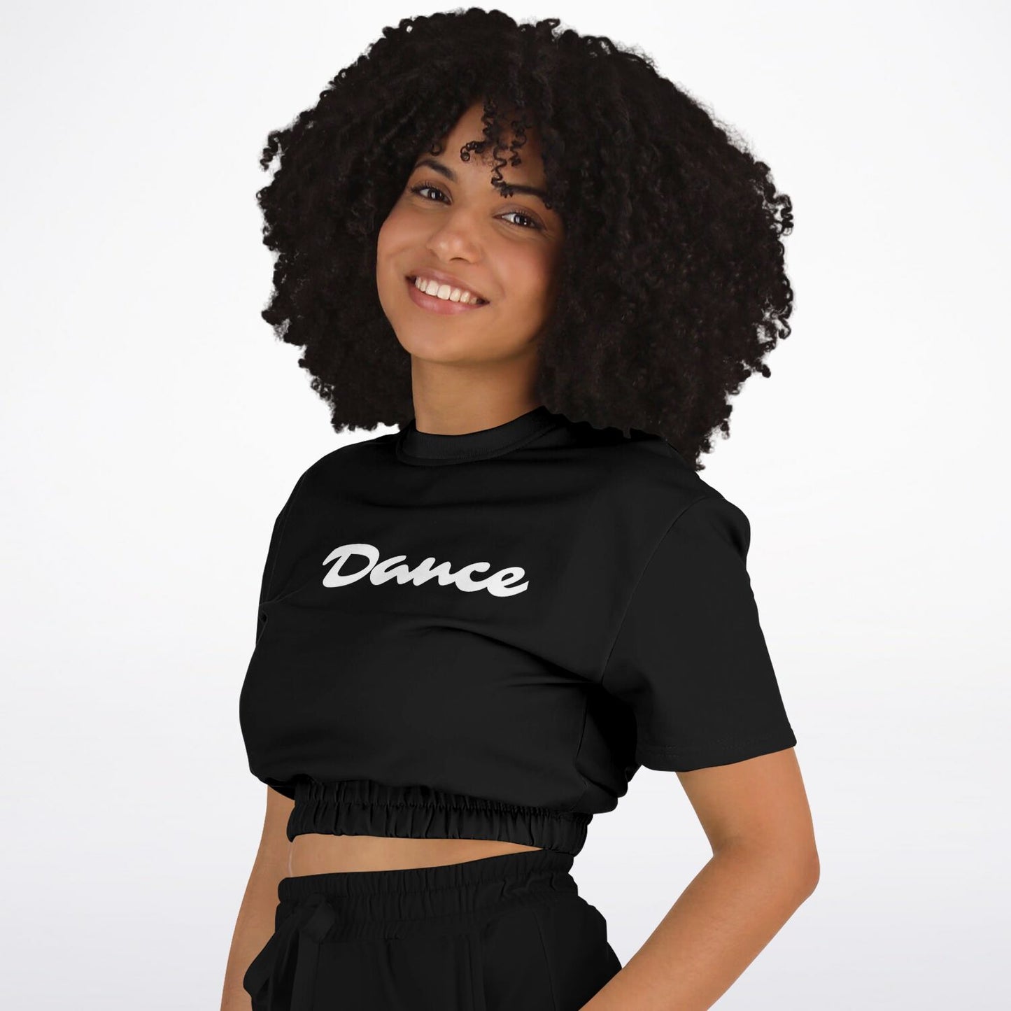 Dance-Cropped Short Sleeve Sweatshirt