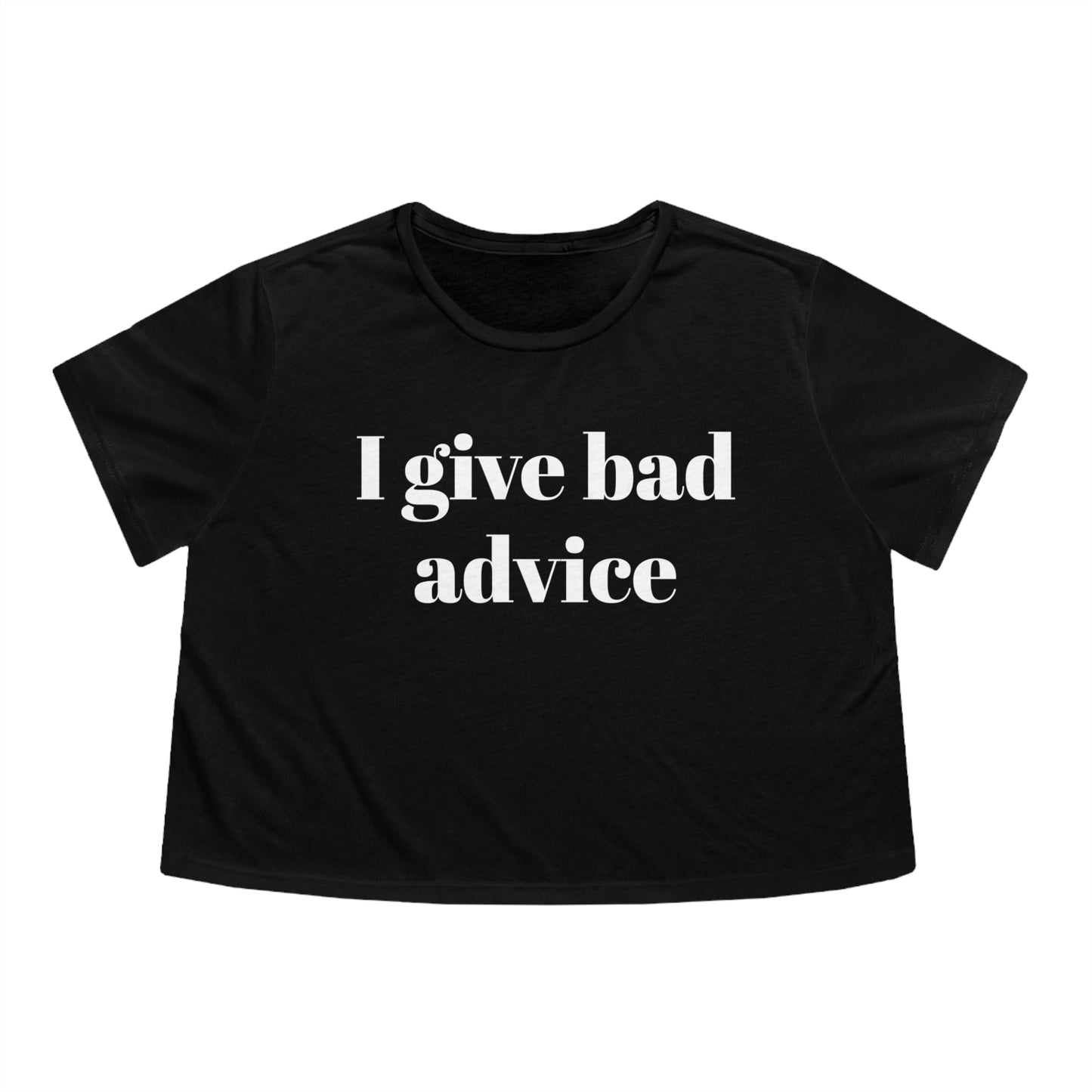 I Give Bad Advice-Women's Flowy Cropped Tee