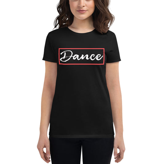 Women's short sleeve t-shirt-Dance Red Box